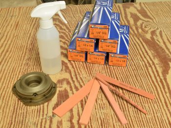 EDM Polishing Stones with spark eroded part and lapping fluid