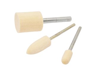 RODA mounted felt bob, cone and bullnose polishing tools