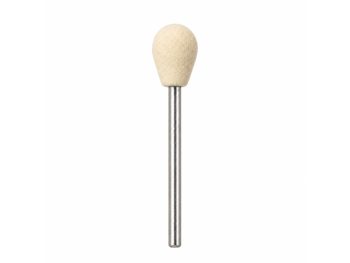 Single RODA MN drop-shaped mounted felt polishing point on a metal shank