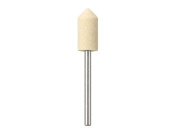 Single RODA MG pointed cylinder mounted felt polishing point on a metal shank