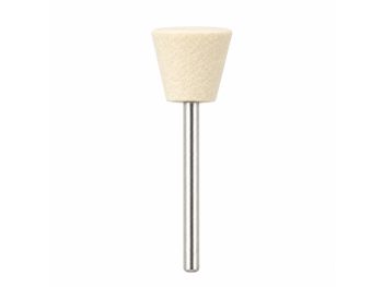 Single RODA MQ trapeze mounted felt polishing point on a metal shank