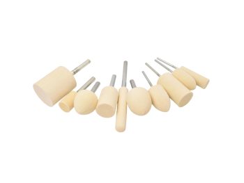 Large RODA mounted felt bob kit with 10 assorted felts on 3mm and 6mm shanks
