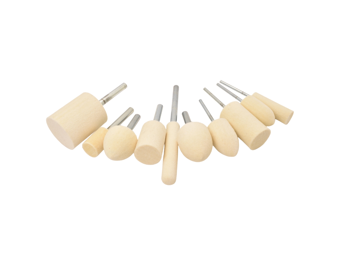Large RODA mounted felt bob kit with 10 assorted felts on 3mm and 6mm shanks