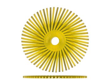 Dedeco Sunburst 3 inch TA radial disc in 80 grit yellow coarse grade