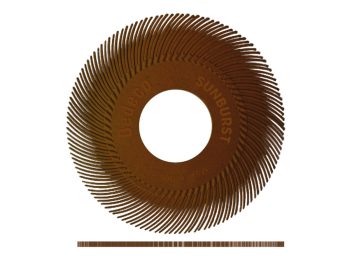 Dedeco Sunburst 6 inch TC radial bristle disc, 36 grit ultra-coarse brown grade
