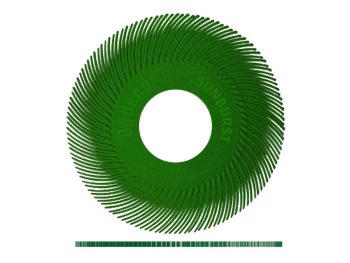 Dedeco Sunburst 6 inch TC radial bristle disc, 50 grit extra-coarse dark green grade