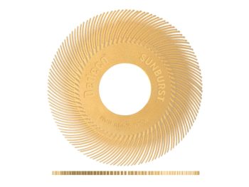 Dedeco Sunburst 6 inch TC radial bristle disc, 6 micron extra-fine peach grade