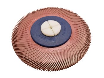 Dedeco Sunburst 6 inch TC radial disc mounted on flange with tapered spindle adapter