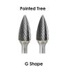 Tree Carbide Burrs - Pointed 6mm (G-Shape)