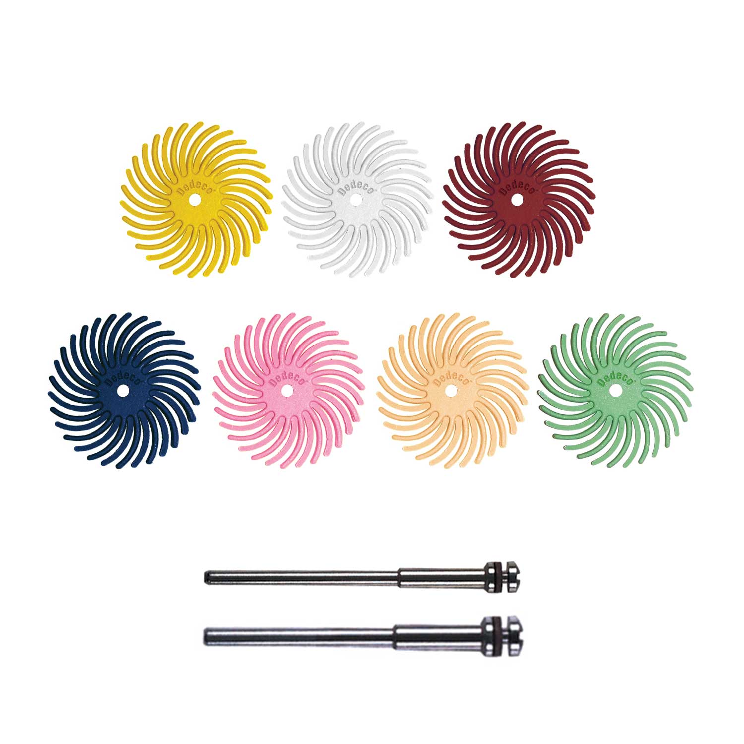 Dedeco Sunburst 3 Inch E-Z Loc Brushes Medium 120 Grit 10 Pack Industrial Thermoplastic Rotary Cleaning and Deburring Tool 