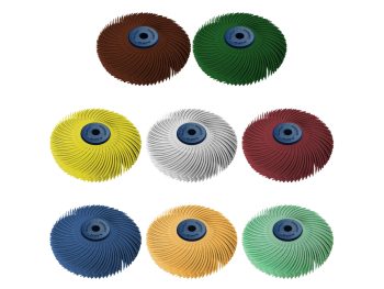 Eight colour-coded 3" Dedeco Sunburst TC 6-ply radial wheel assemblies