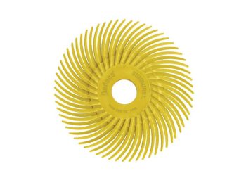 2 inch Dedeco Sunburst TC radial disc in yellow 80 grit coarse grade