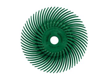 Dedeco Sunburst 3 inch TC radial disc in 50 grit dark green for heavy deburring