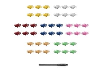 Dedeco Sunburst 1/2-inch TC Snap-On assortment with 42 colour-coded radial discs and mandrel