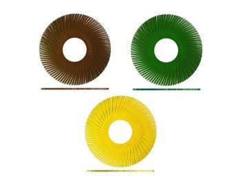 Assorted Dedeco Sunburst 6 inch TA radial discs in 36, 50 and 80 grit