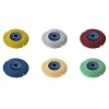 Six 2 inch Dedeco Sunburst TC 3-ply radial wheel assemblies in six colour-coded grades