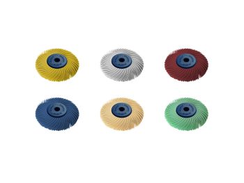 Six 2 inch Dedeco Sunburst TC 3-ply radial wheel assemblies in six colour-coded grades