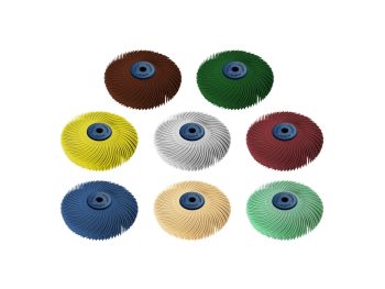 Eight 3-inch Dedeco Sunburst TC 6-ply radial wheel assemblies in assorted grades