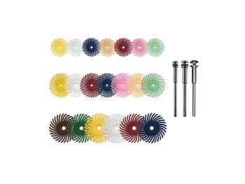 Dedeco TC radial disc sizes and grades with three compatible mandrels