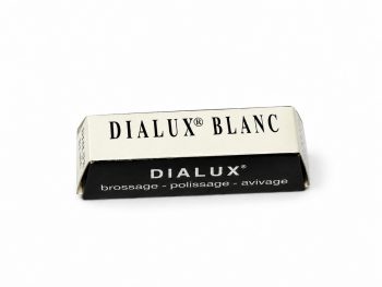 Dialux Blanc white polishing compound bar in white and black packaging on a white background.